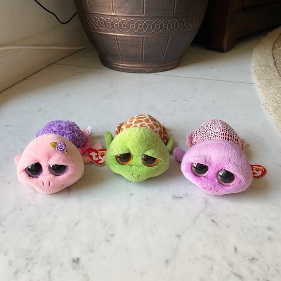 Trio of Ty Beanie Baby Boos Turtles with tags - Picture 1 of 14